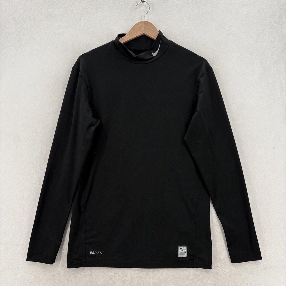Nike Pro Combat Core Fitted Shirt Mens XL Black Dri-FIT Compression Long Sleeve